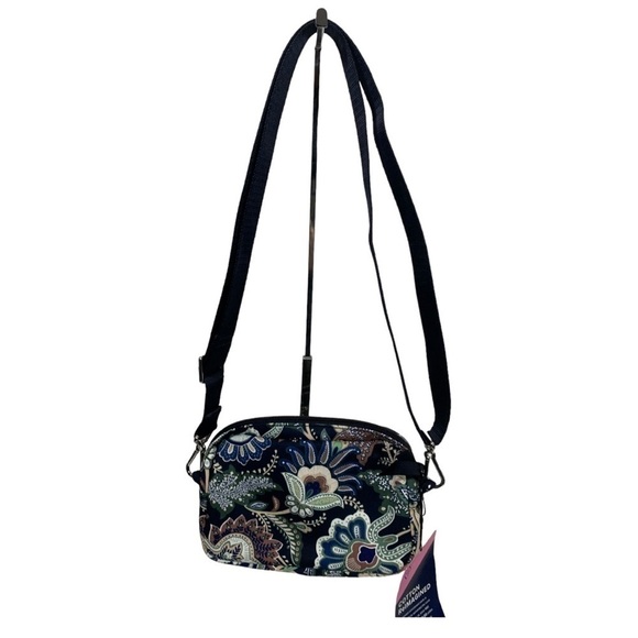 Vera Bradley RFID Convertible  Pouch Crossbody bag Purse Java Navy Camo NWT - Picture 5 of 11